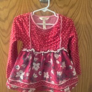 Matilda Jane Girls Floral & Polka Dot Peplum Top Size 4